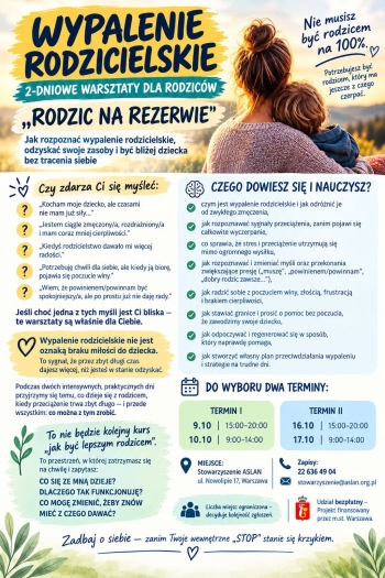 ASLAN Wypalenie rodzicielskie warsztaty dla rodziców