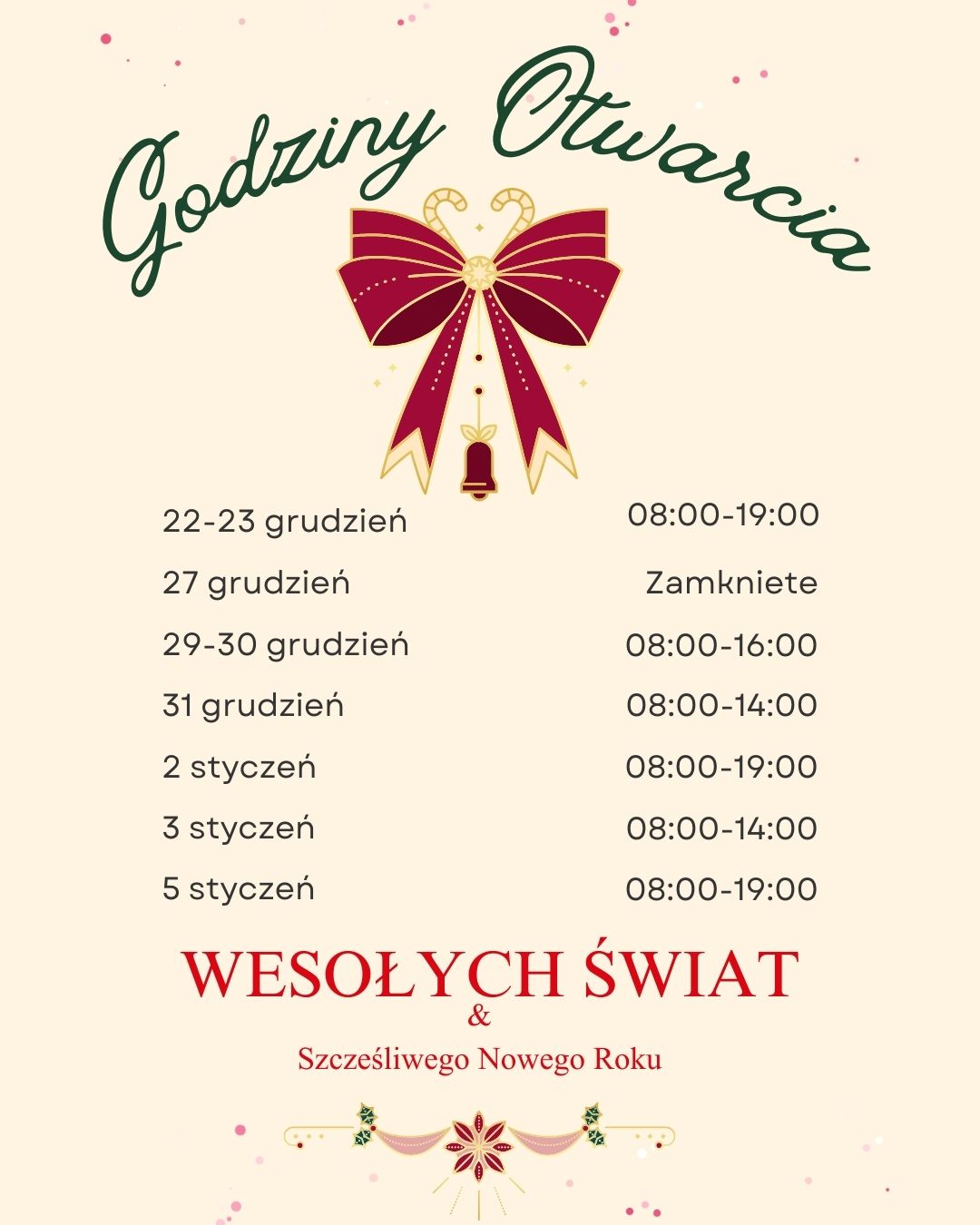 Zmiana harmonogramu pracy