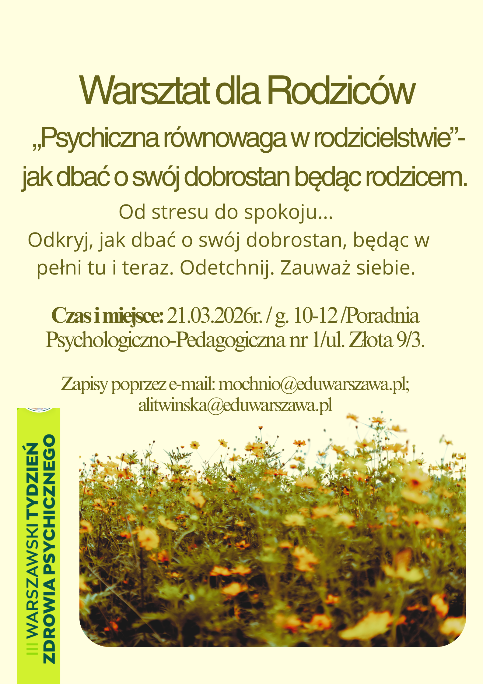 „Psychiczna równowaga w rodzicielstwie” – jak dbać o swój dobrostan będąc rodzicem. Serdec