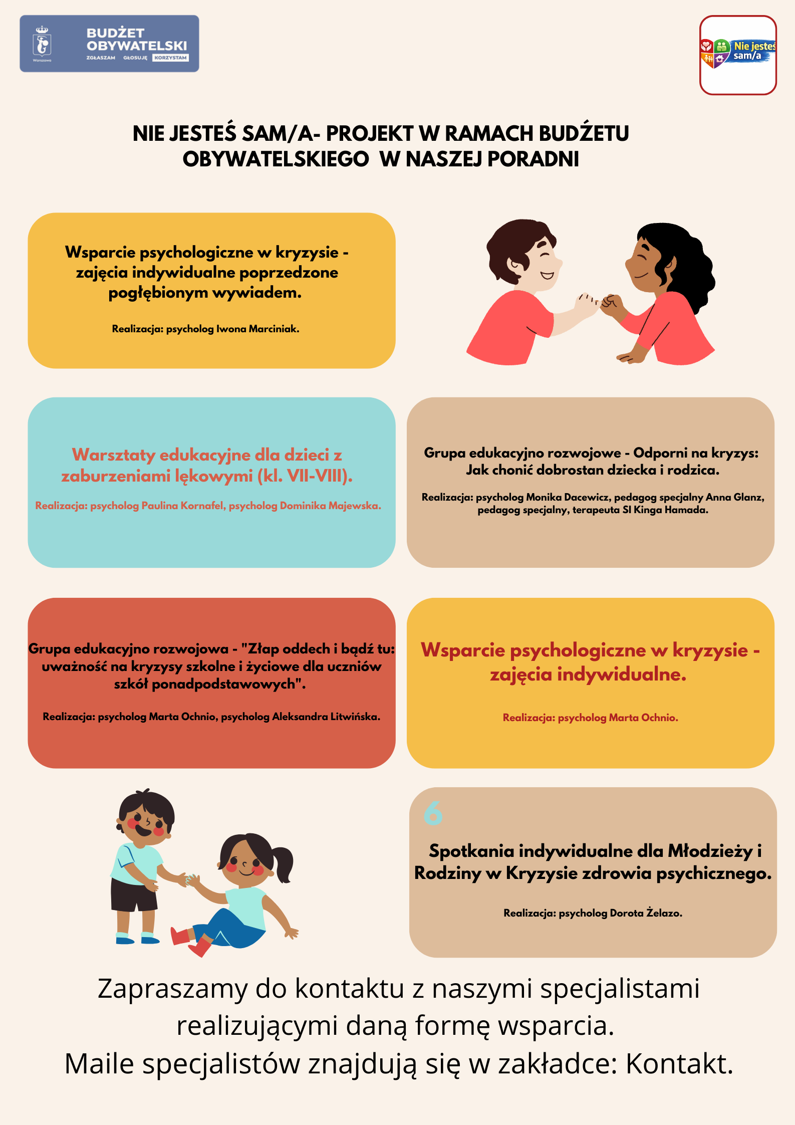 Projekt ''Nie Jesteś sam/a'' w naszej Poradni