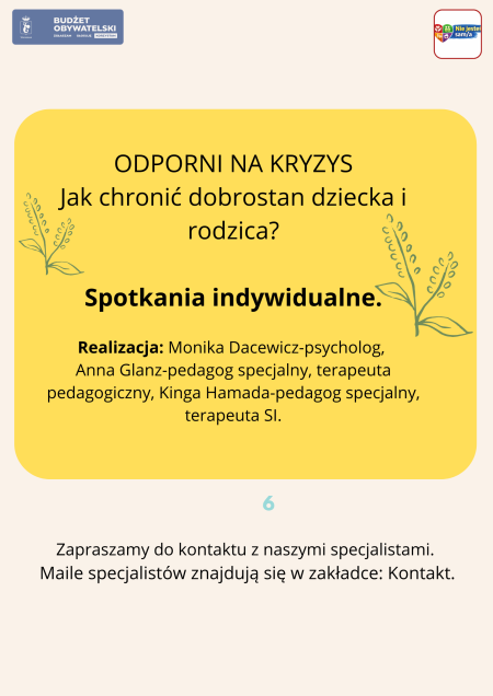 Konsultacje indywidualne - ODPORNI NA KRYZYS