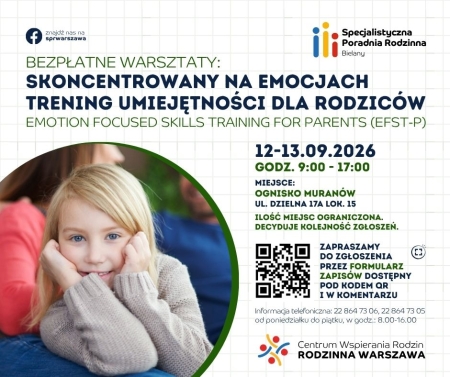 Bezpłatne warsztaty dla rodziców: skoncentrowany na emocjach 